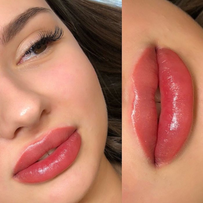 Перманент губ пыльная роза