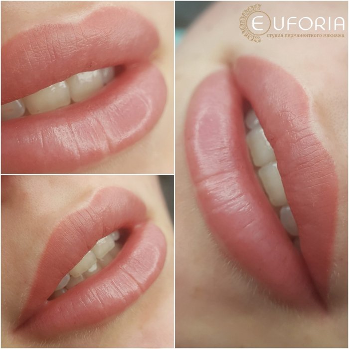 Нюдовые губы перманентный татуаж