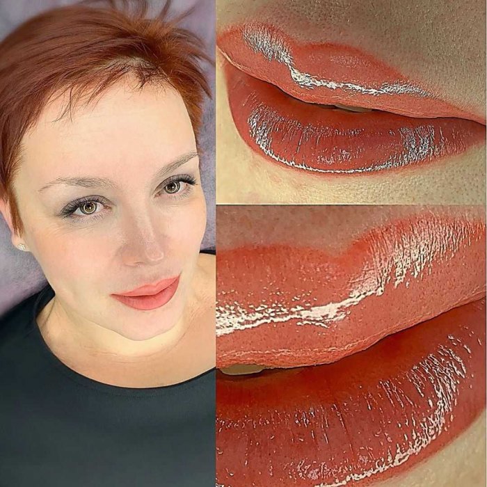 Контур губ татуаж формы