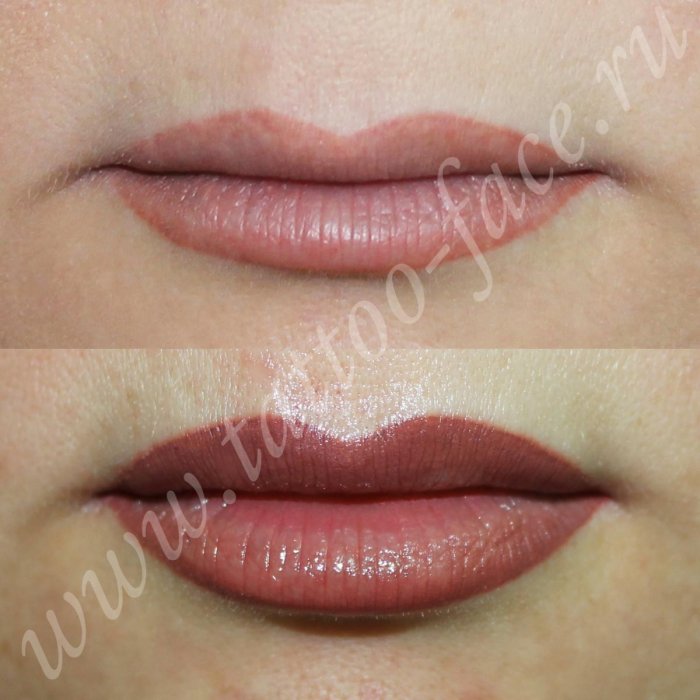 Татуаж губ цвета для брюнеток