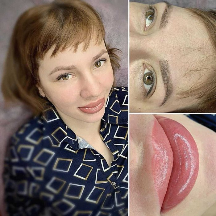 Матовый татуаж губ фото