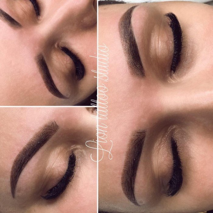 Татуаж бровей напыление