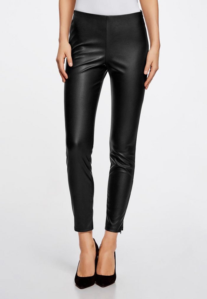 Кожаные брюки женские