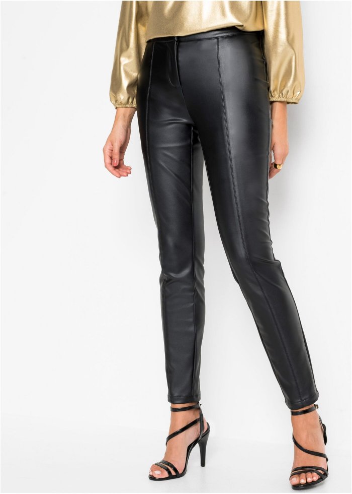 Кожаные брюки +bonprix Camel