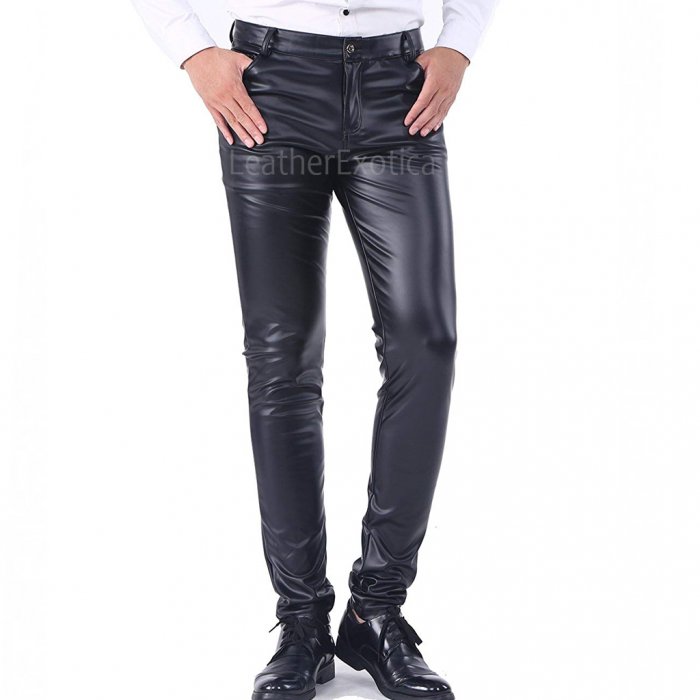 Кожаные джинсы мужские