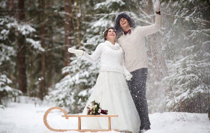 Свадебная фотосессия зимой