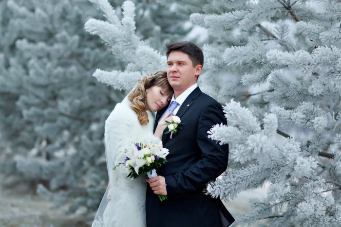 Зимняя свадьба фотосессия