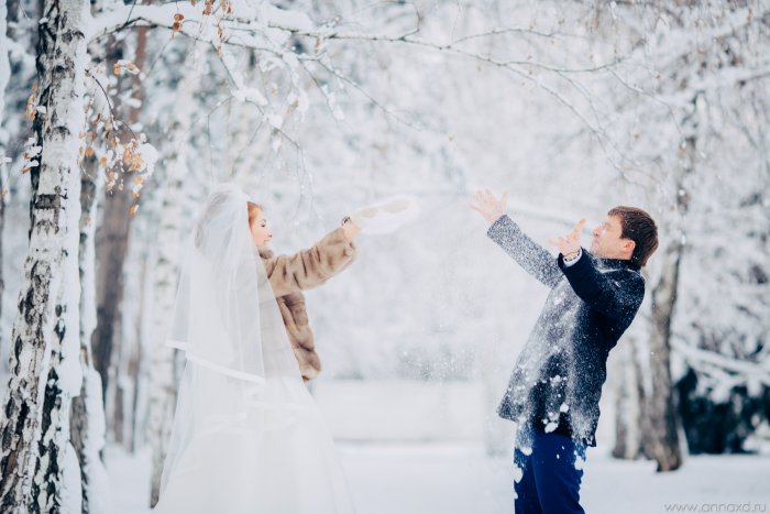 Идеи для свадебной фотосессии зимой