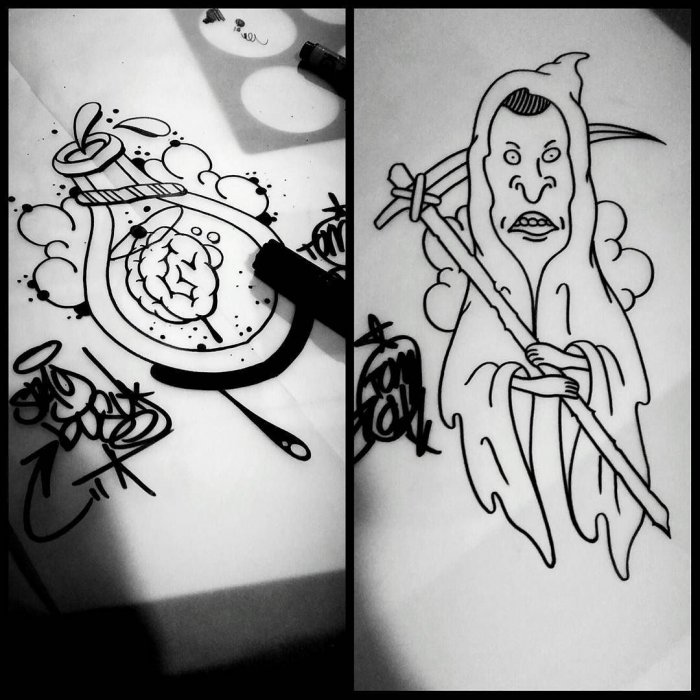 Тату граффити на руке эскизы