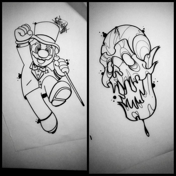 Тату граффити эскизы