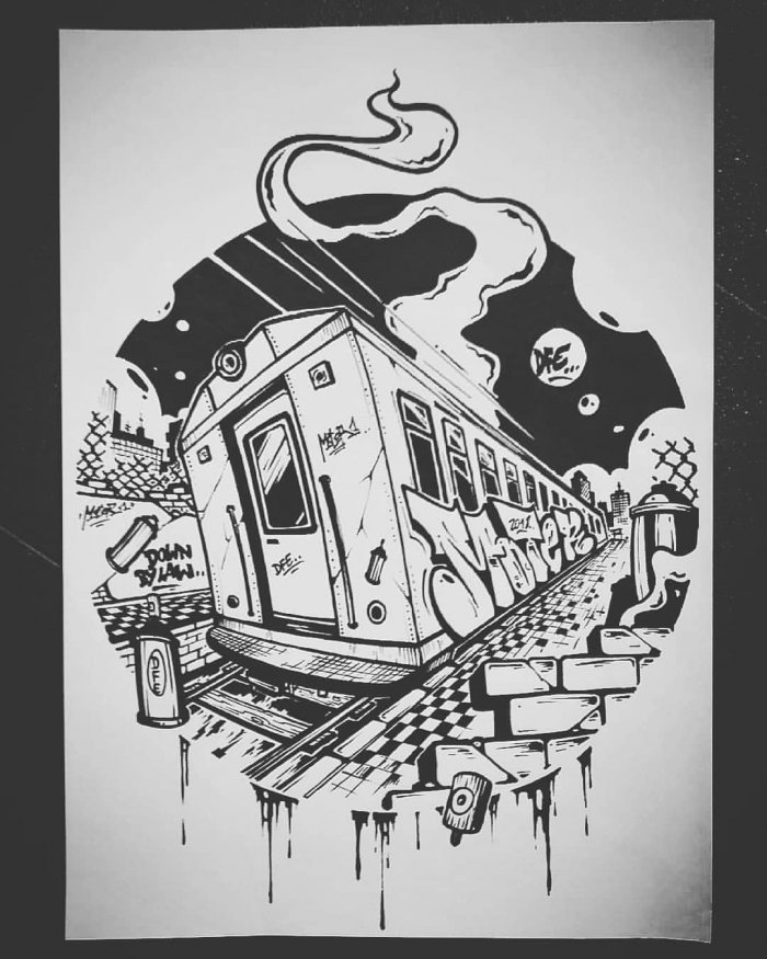 Тату граффити эскизы