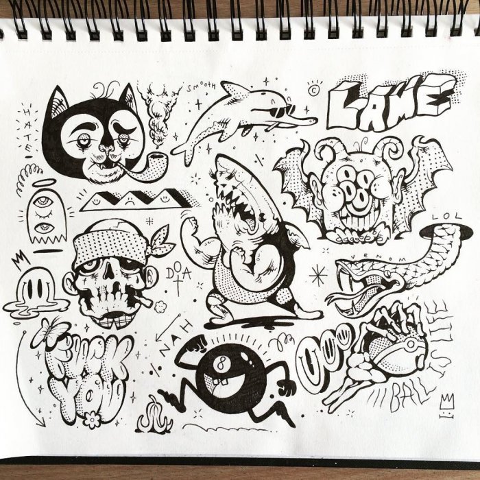 Партаки тату граффити