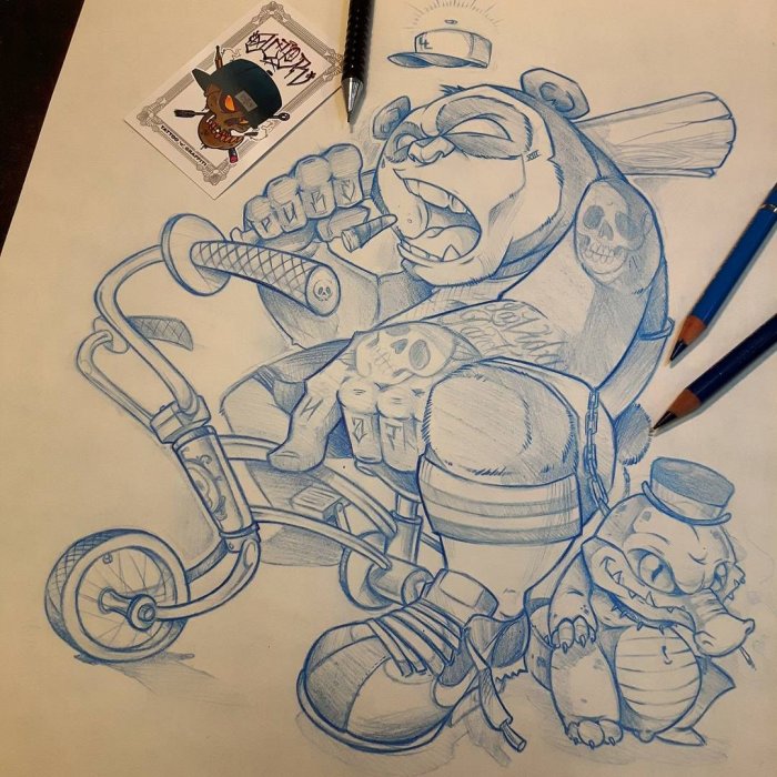 Эскизы граффити кофе