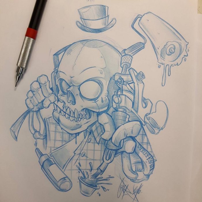 Тату граффити эскизы