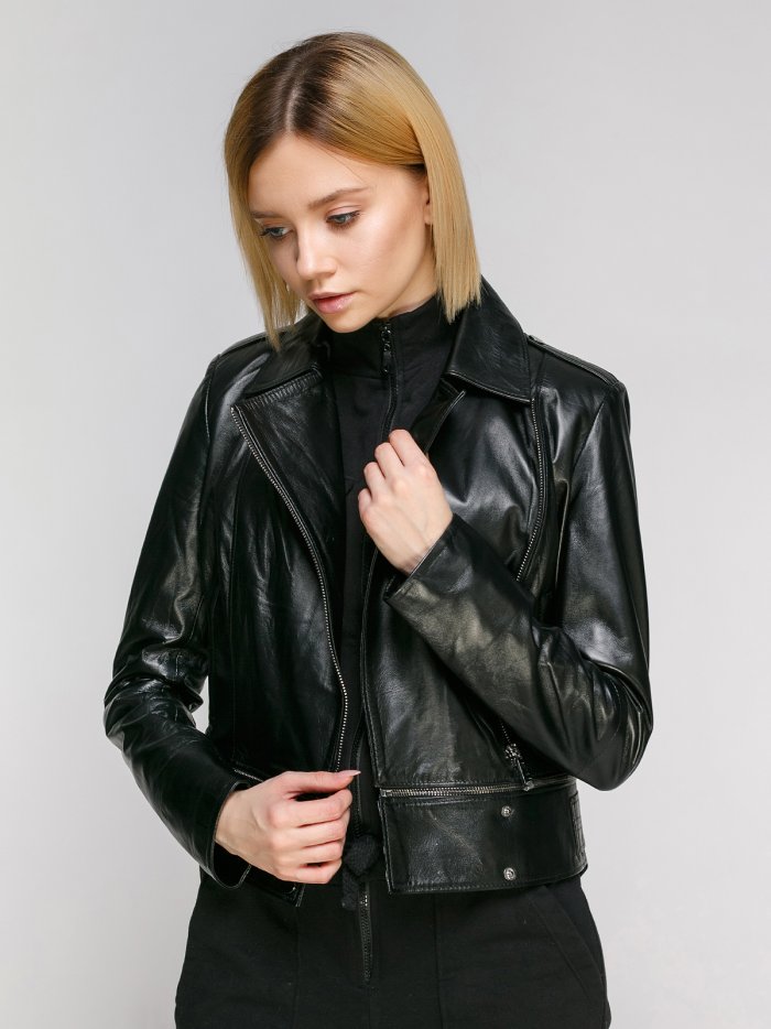 Кожаная куртка женская стиль мода