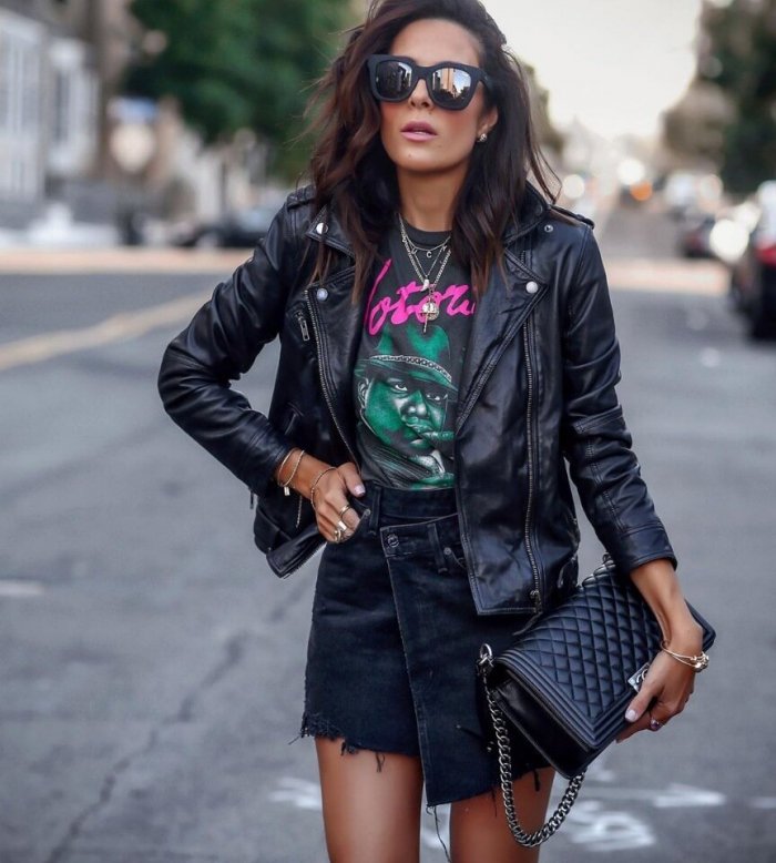 Коричневая кожанка женская