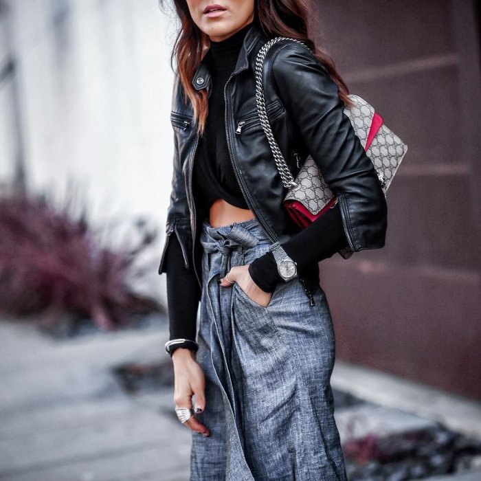 Модные кожаные куртки 2020 года женские