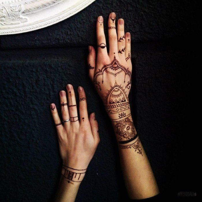 Тату на тыльной стороне руки для девушек