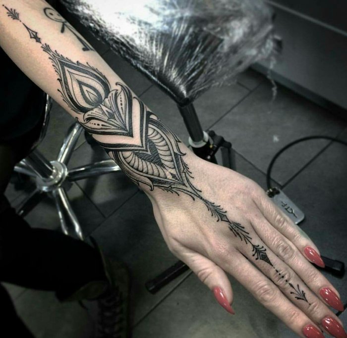Татушки на кисти руки для девушек