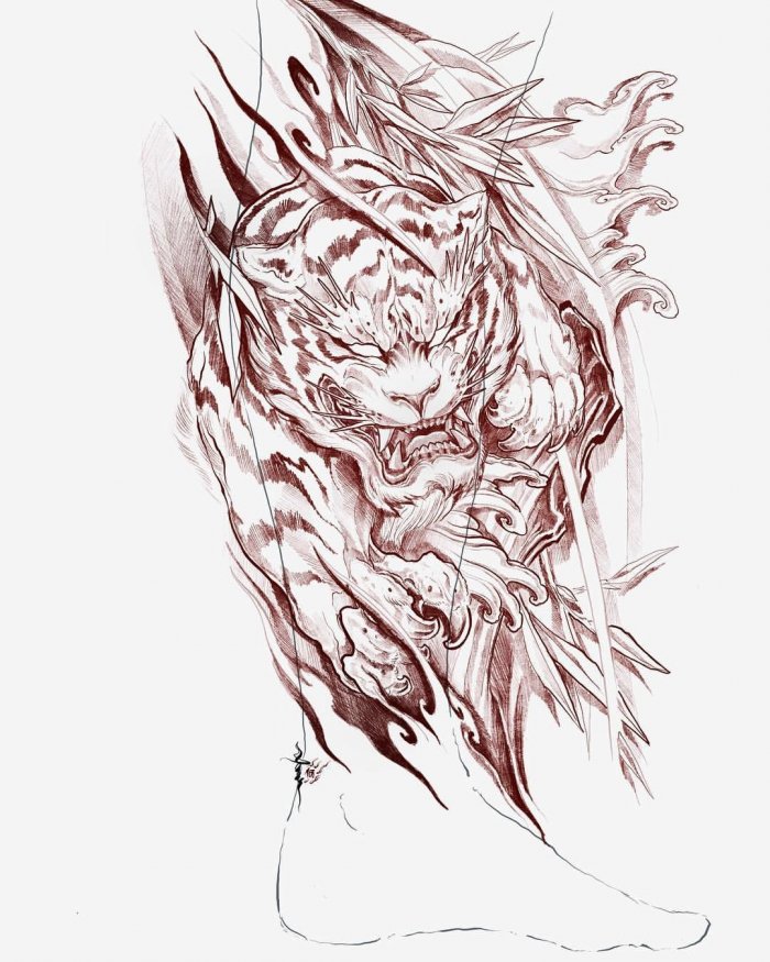 Дракон в стиле скетч