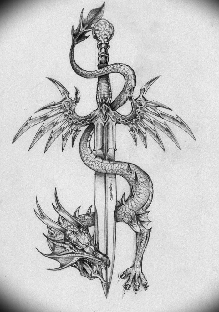 Тату дракон