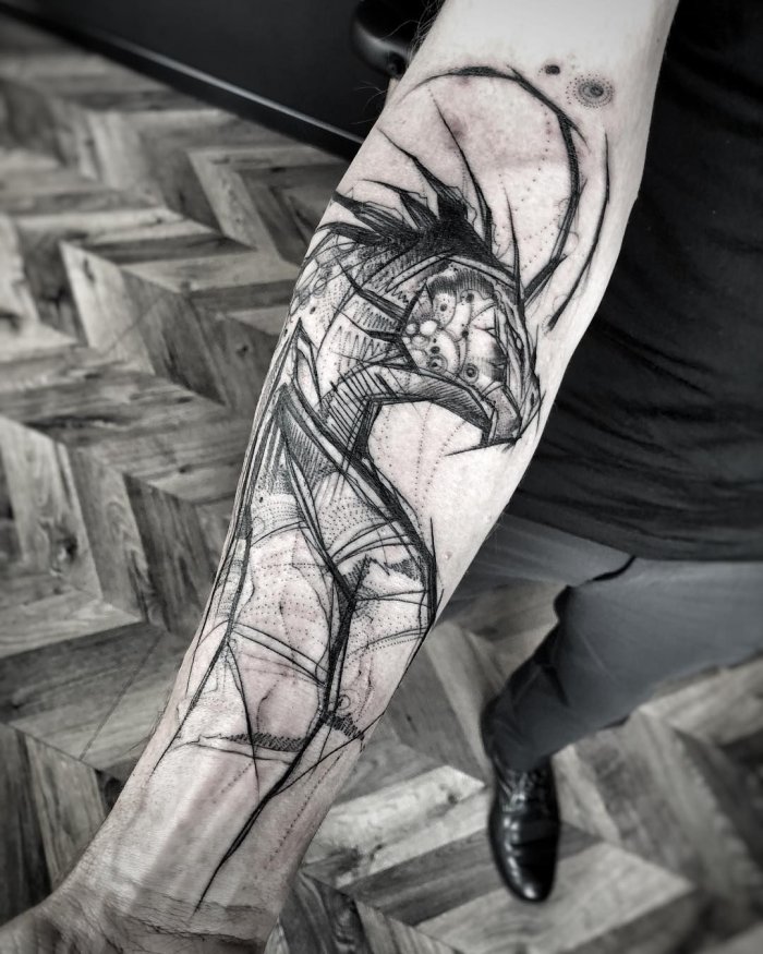 Япония предплечье эскиз