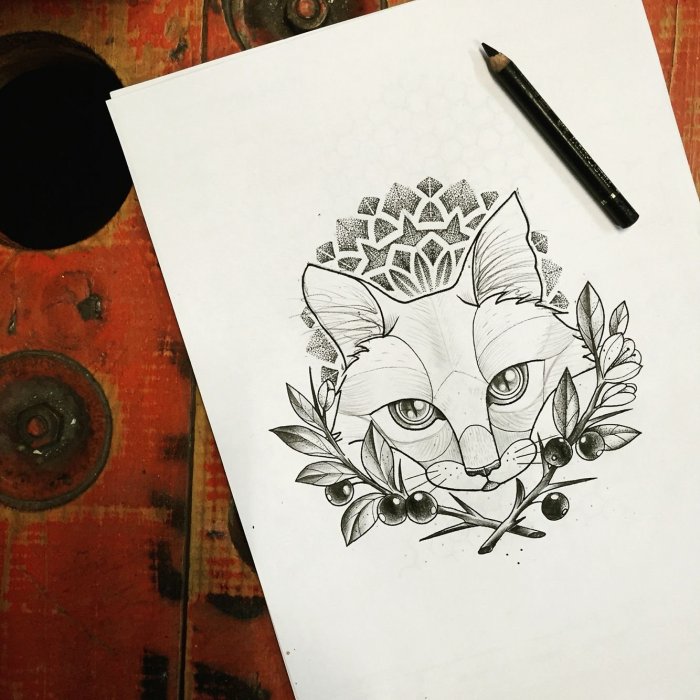 Лиса геометрия эскиз