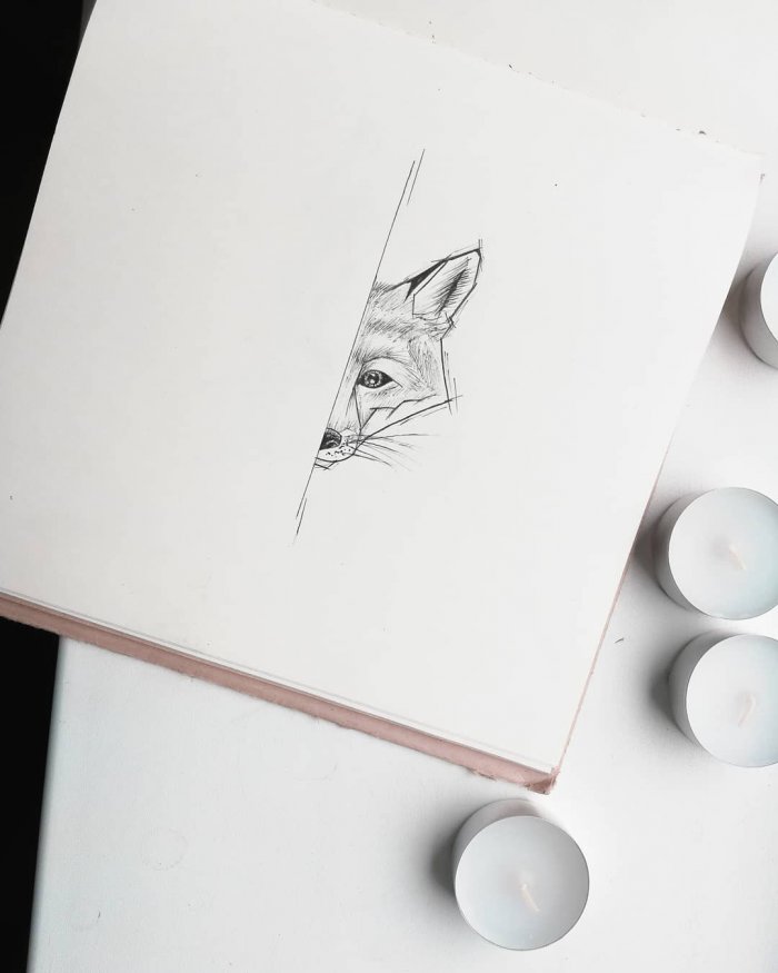 Тату эскизы Графика животные