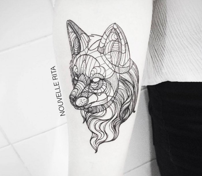 Тату в стиле linework