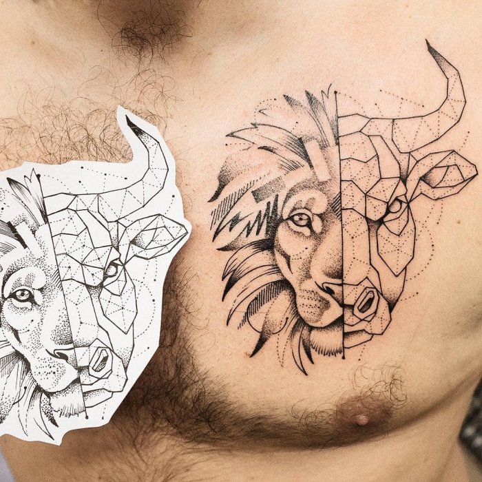 Тату Зодиак Телец