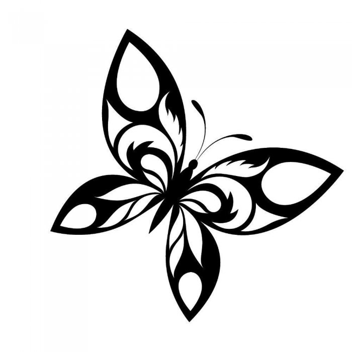 Тату эскизы бабочка черная