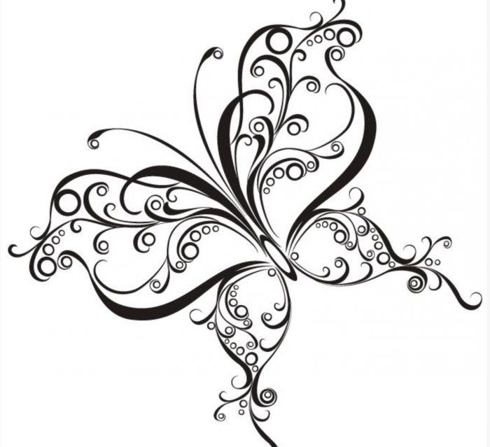 Тату бабочка с узором