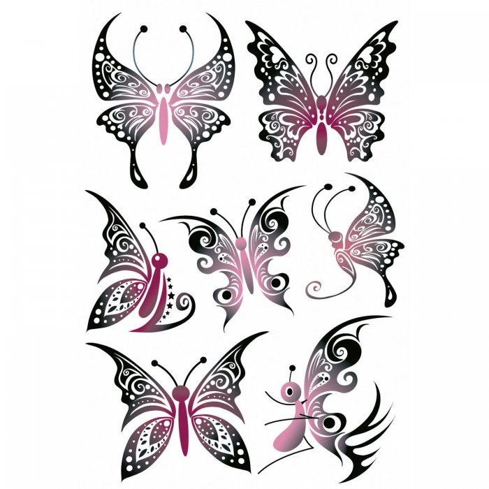 Тату бабочка ажурная