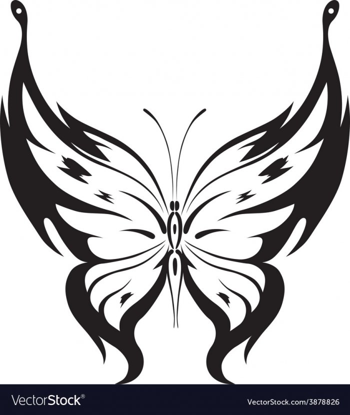 Тату эскизы бабочка черная