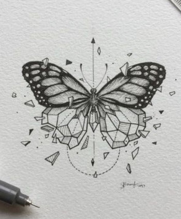 Бабочка геометрия эскиз