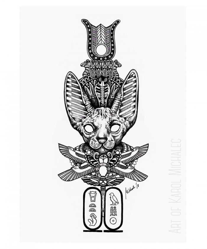 Богиня Бастет эскиз