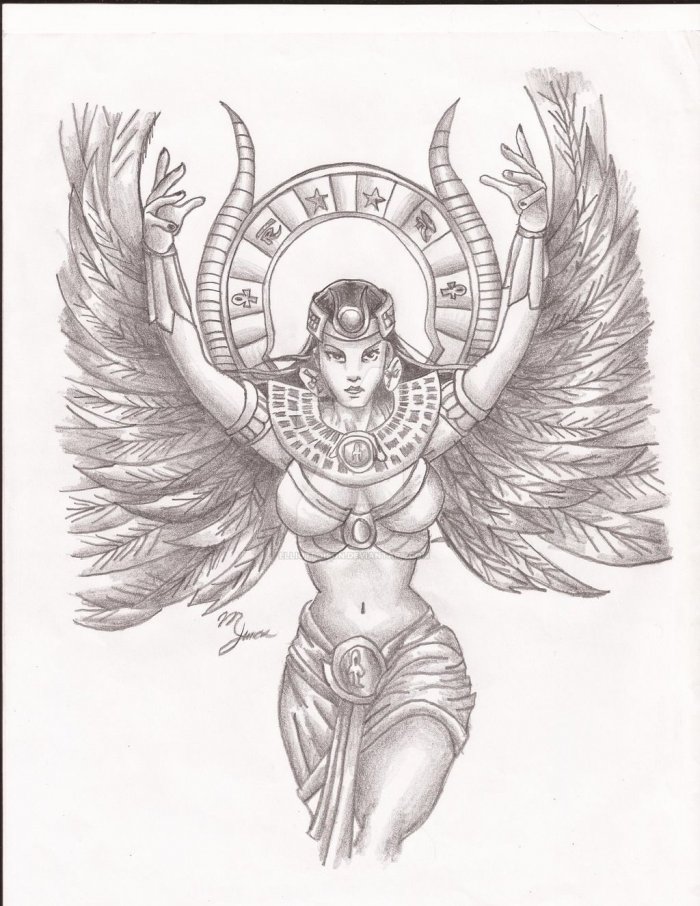 Исида богиня Египта тату