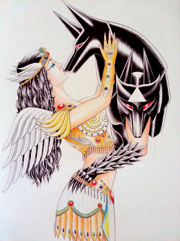 Тату Анубиса и Бастет