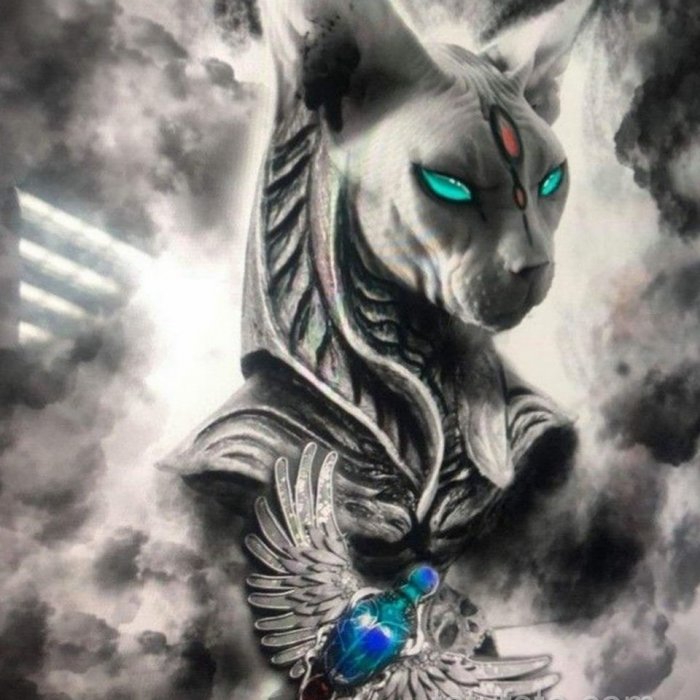 Египетская богиня кошка Бастет тату