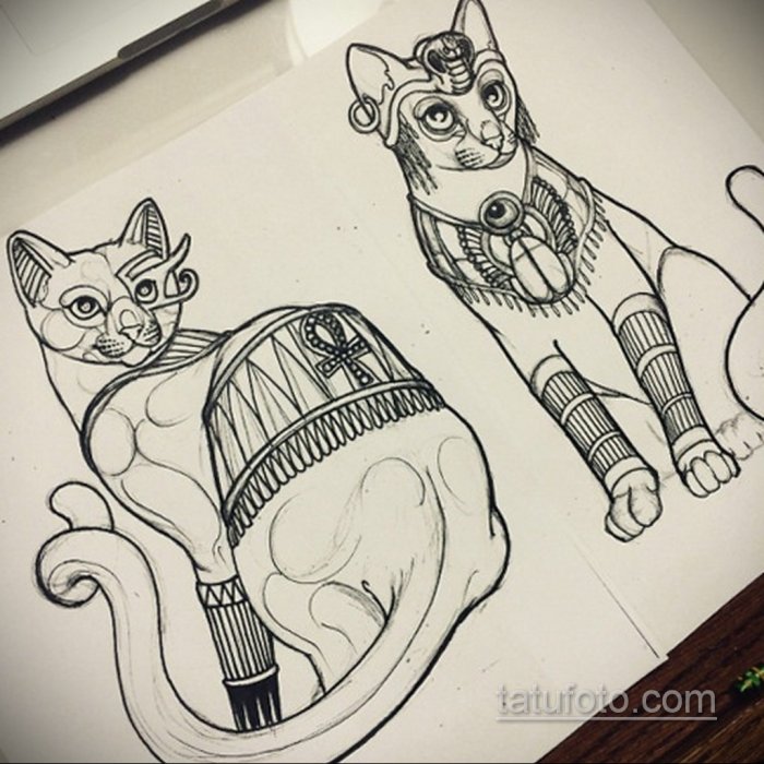 Бастет рисунок карандашом