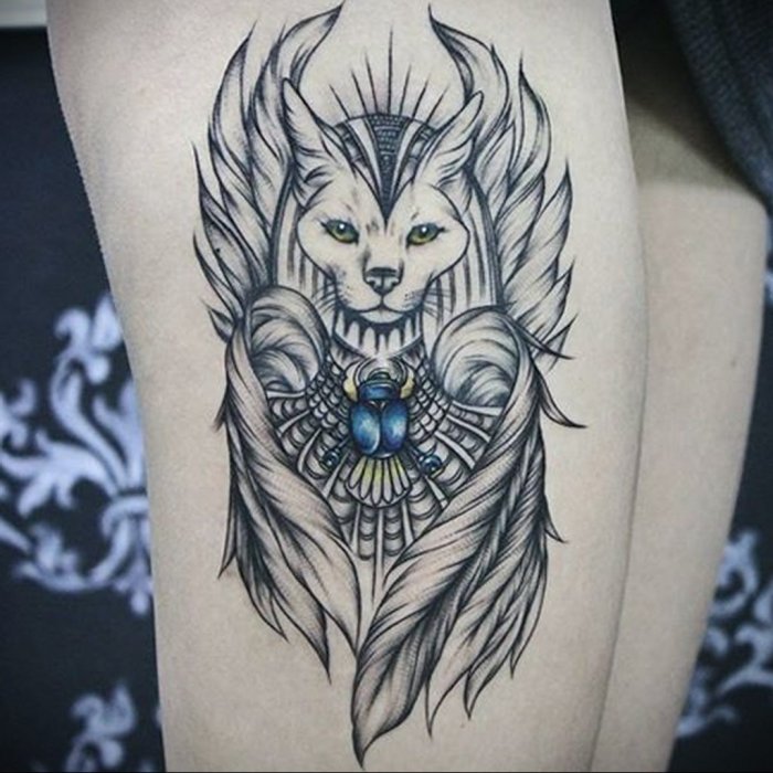 Богиня Бастет тату