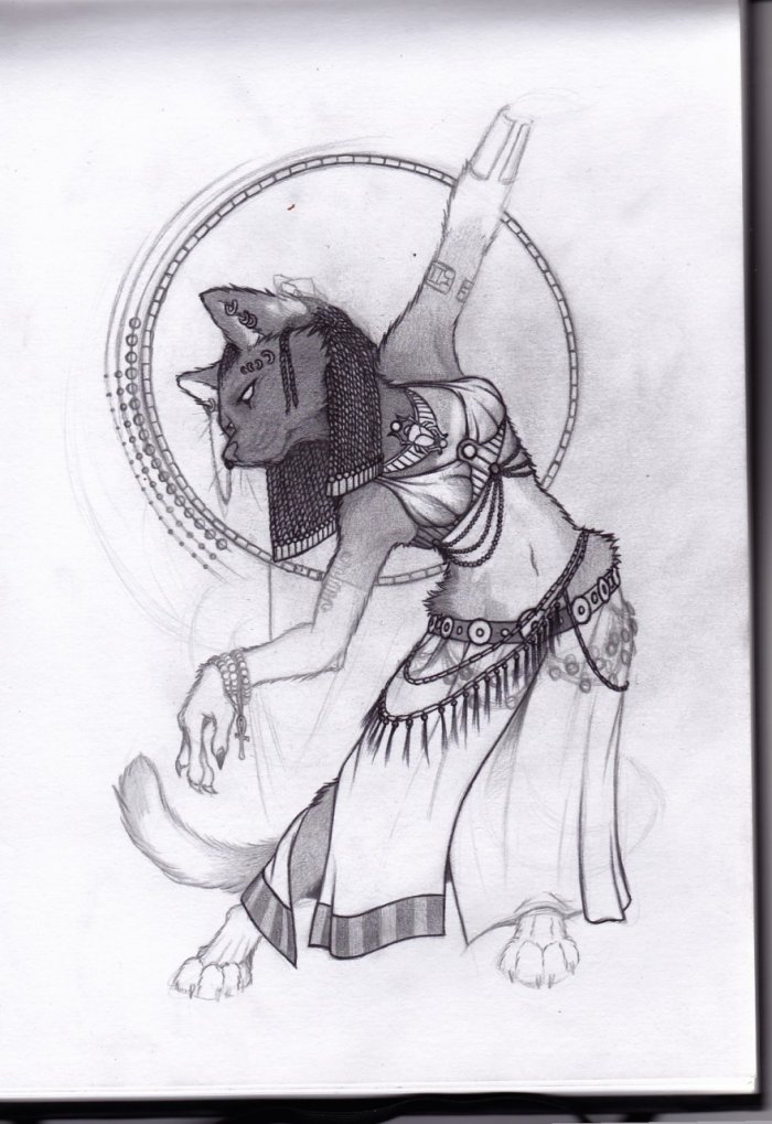 Египетская богиня Бастет тату