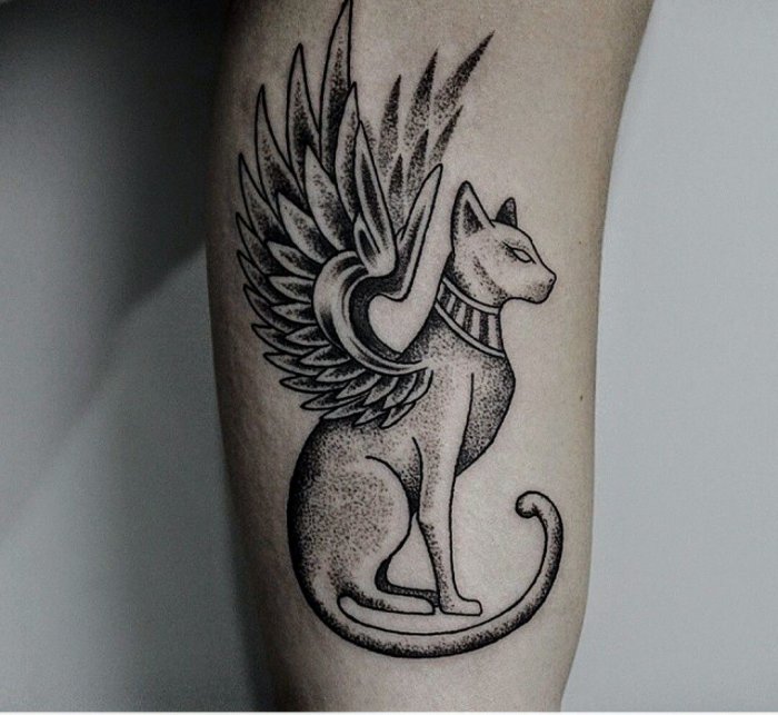 Анубис и Бастет тату