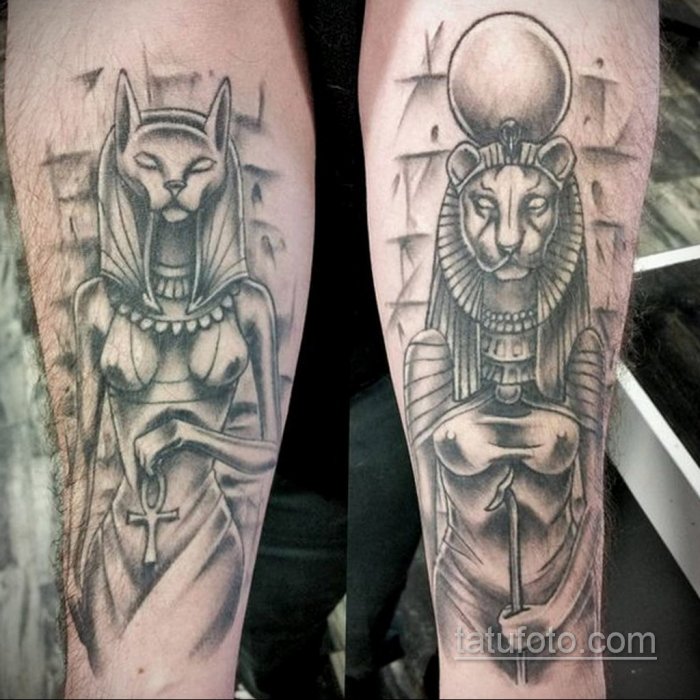 Египетская богиня Бастет тату
