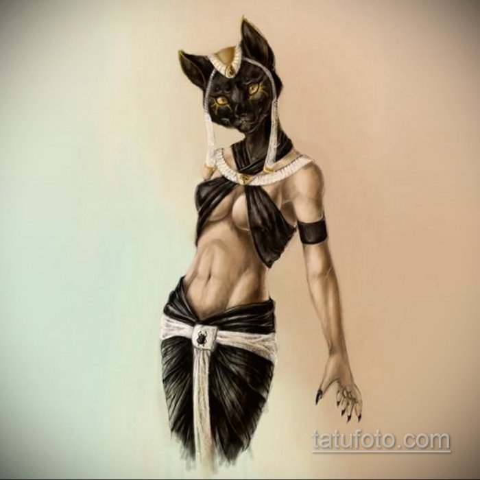 Египетская богиня кошка тату
