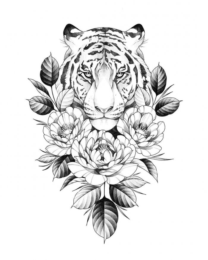 Лев Мандала тату эскиз