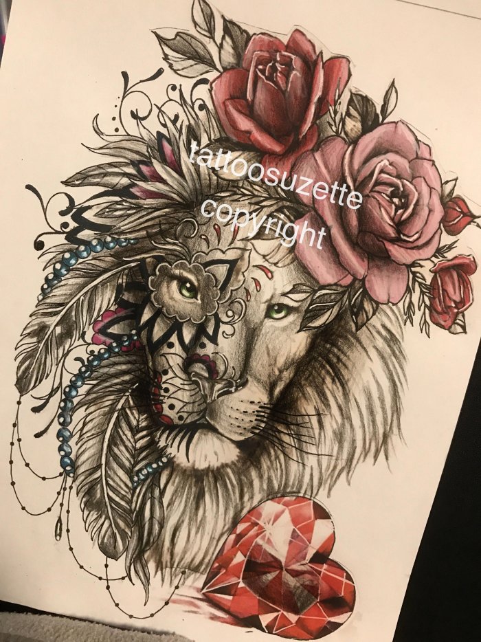 Тату Лев в стиле Графика эскизы