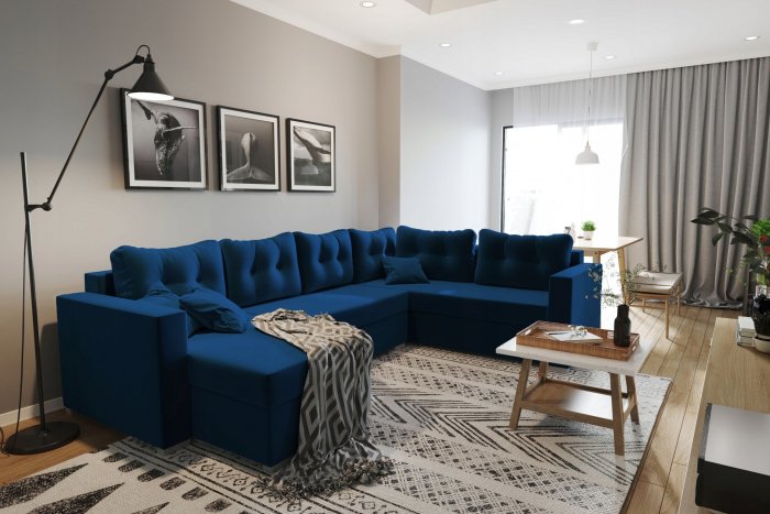 Темно изумрудный диван