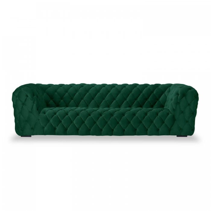 Зеленый бархатный диван