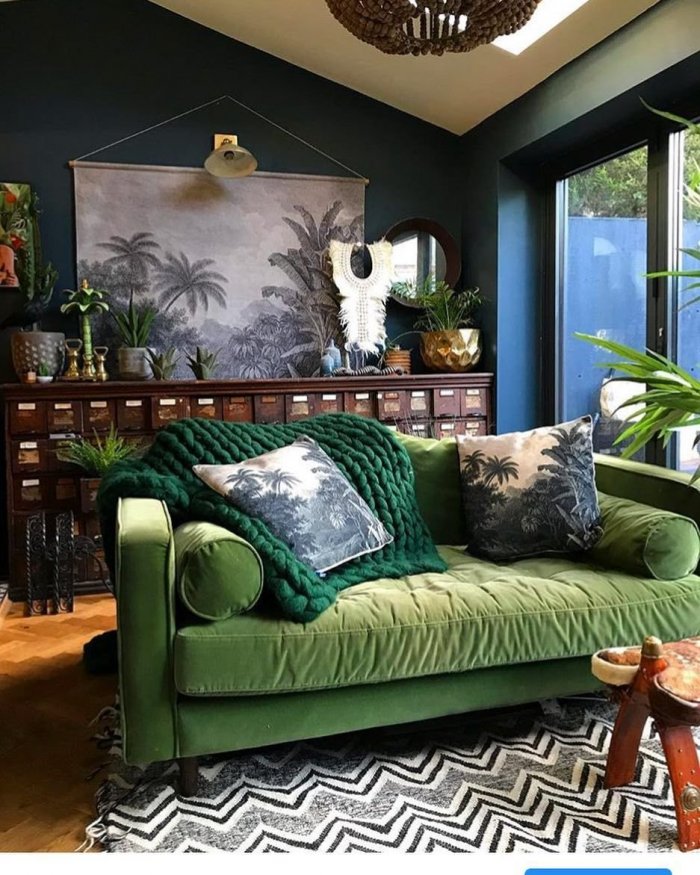 Гостиная в зеленом цвете